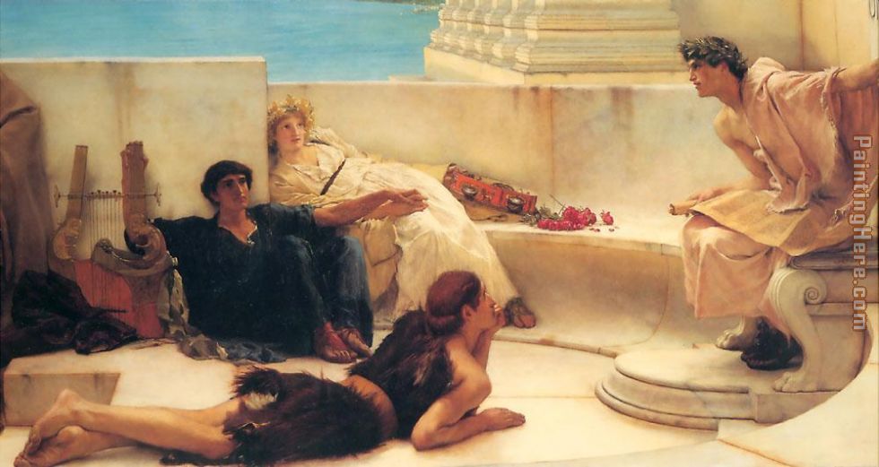 A Reading from Homer painting - Sir Lawrence Alma-Tadema A Reading from Homer art painting